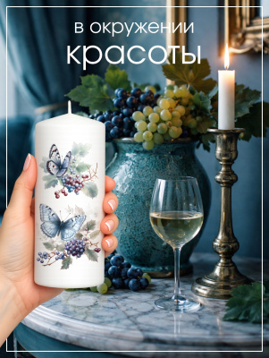 Наклейки переводные для свечей и декора Бабочки и виноград из каталога Наклейки декупажные для декора свечей, яиц, изделий из гипса, в интернет-магазине BPW.style